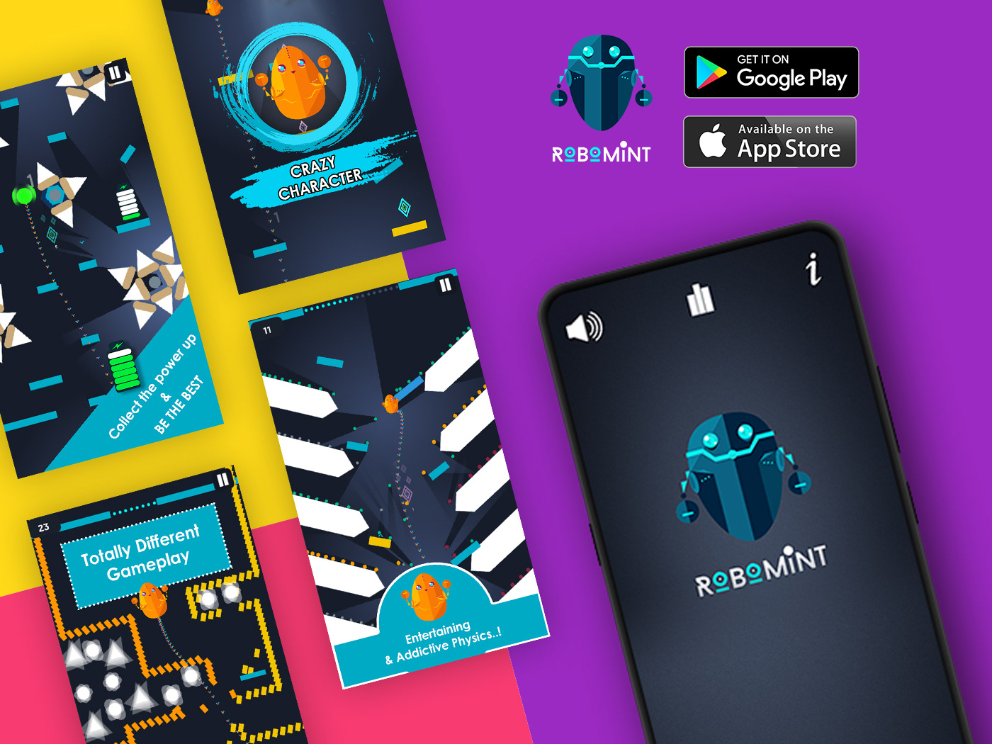 app game robomint capermint ios android UI ux design