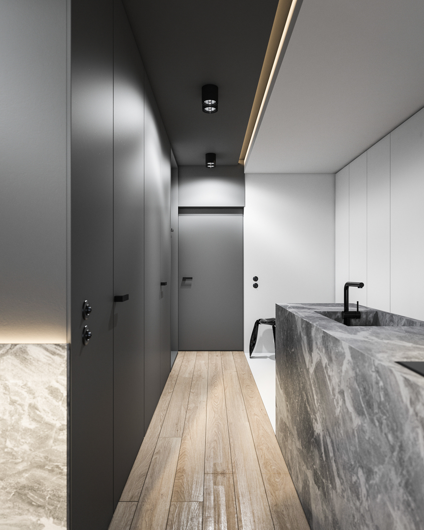 3D apartment design minimal Render visualziation viz Interior architecture furniture