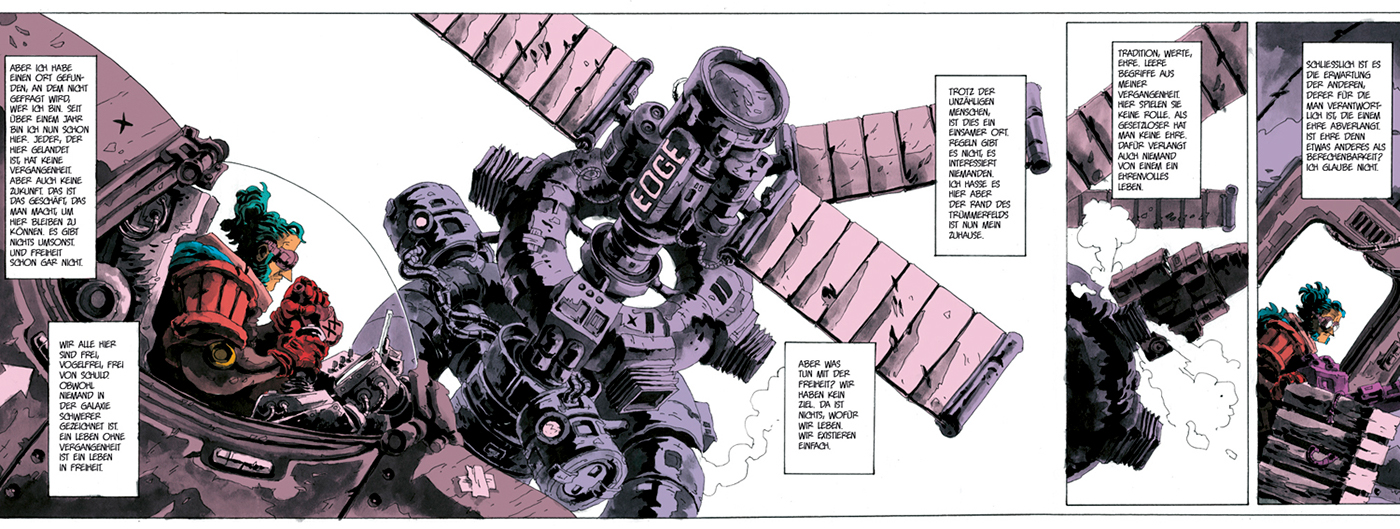 ILLUSTRATION  Zeichnung comic graphicnovel Scifi samurai spaceship