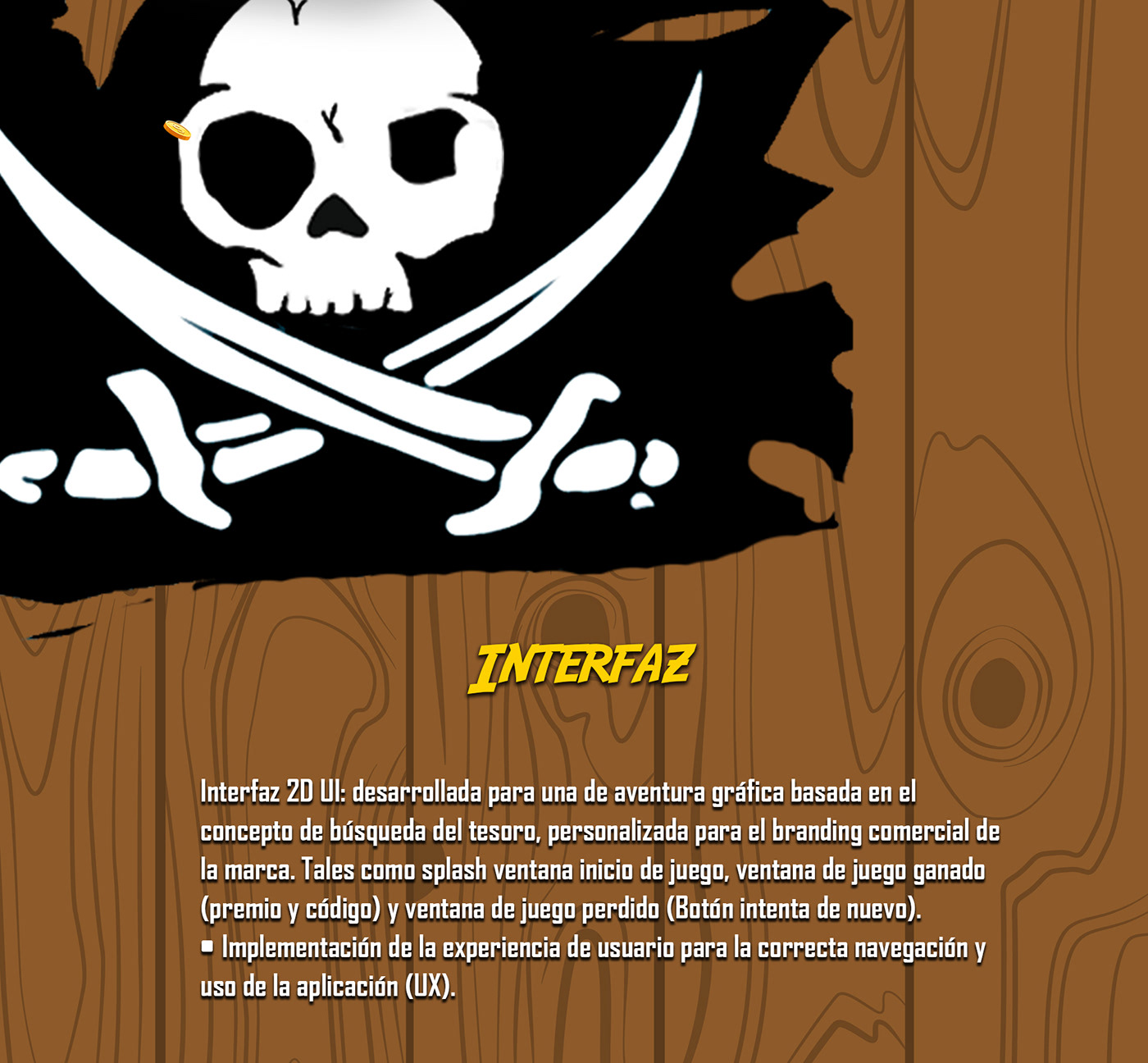 app diseño juego Lúdico pirata realidad aumentada UI ux