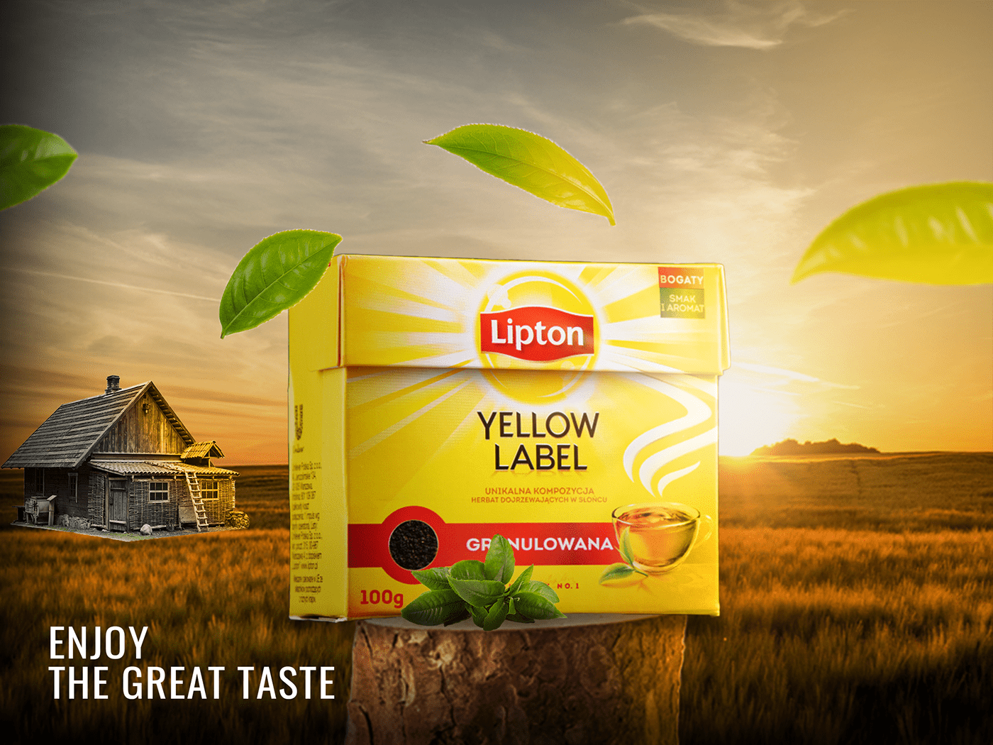 brand identity drink green Greentea identity Label Lipton packing tea YellowLabelTea