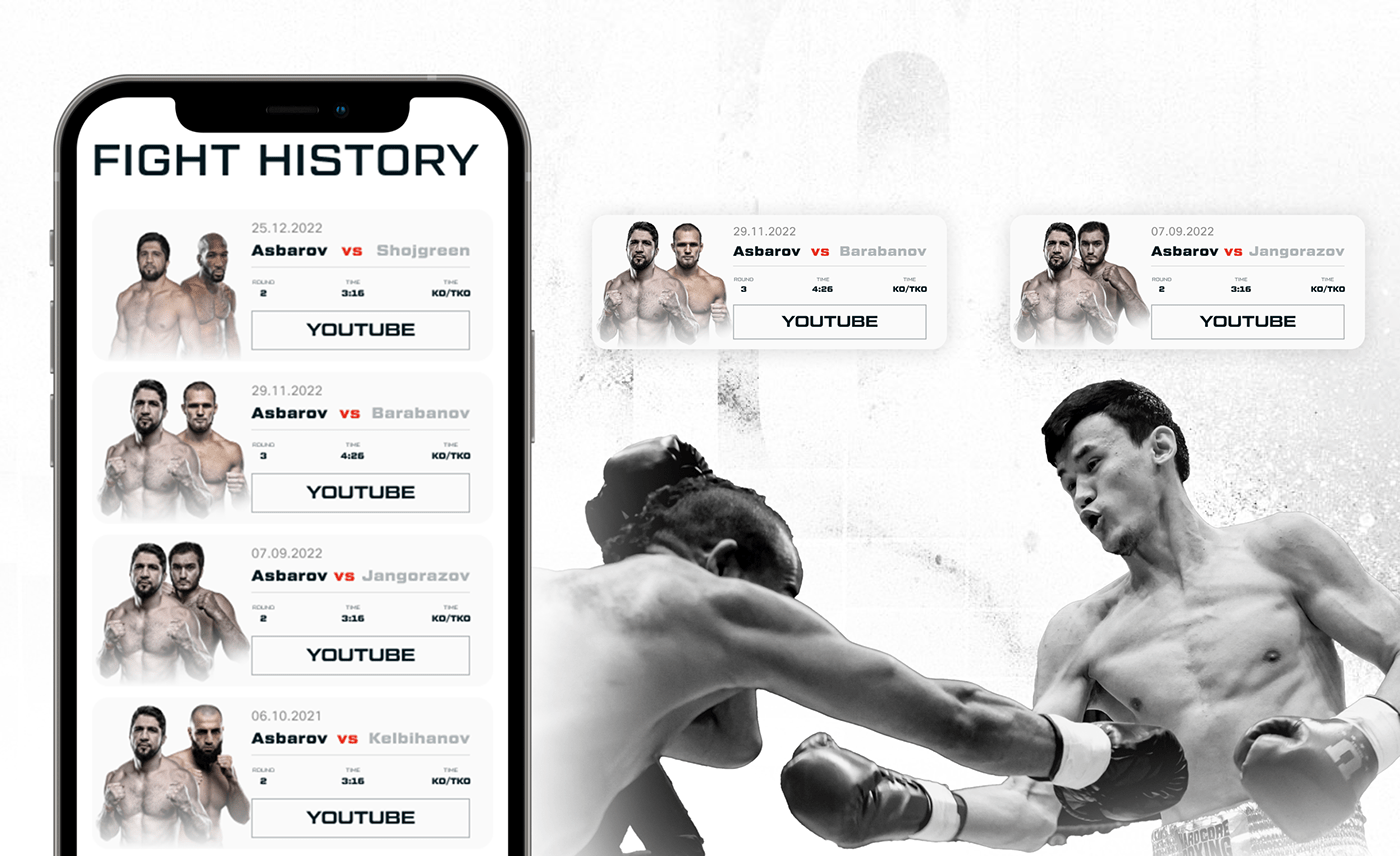 Boxing fight MMA sports UFC ui design UI/UX user interface Web Design  Website