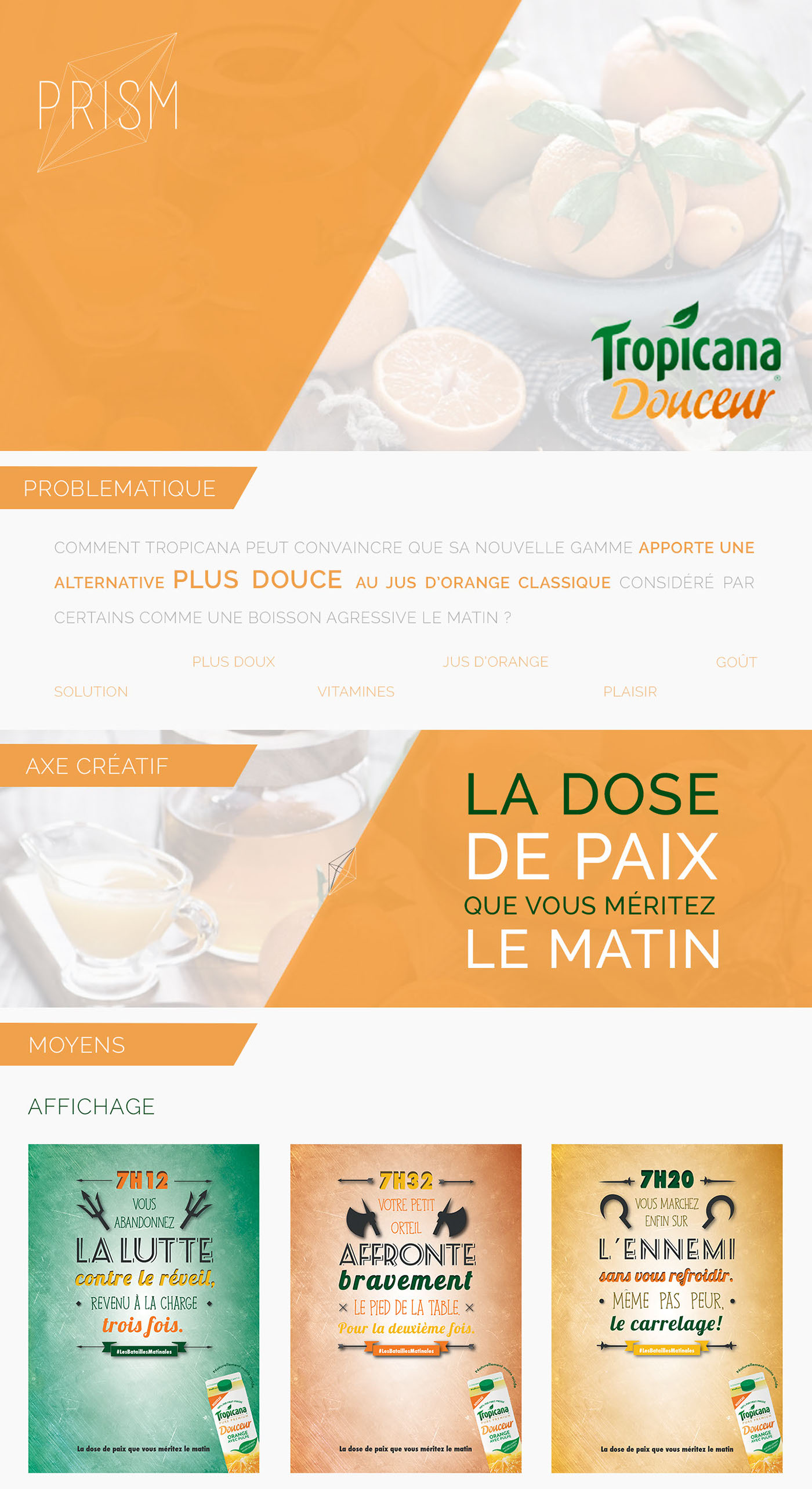 Tropicana sup de pub sweet douceur juice orange Fruit Competition Web digital prism campagne app motion design