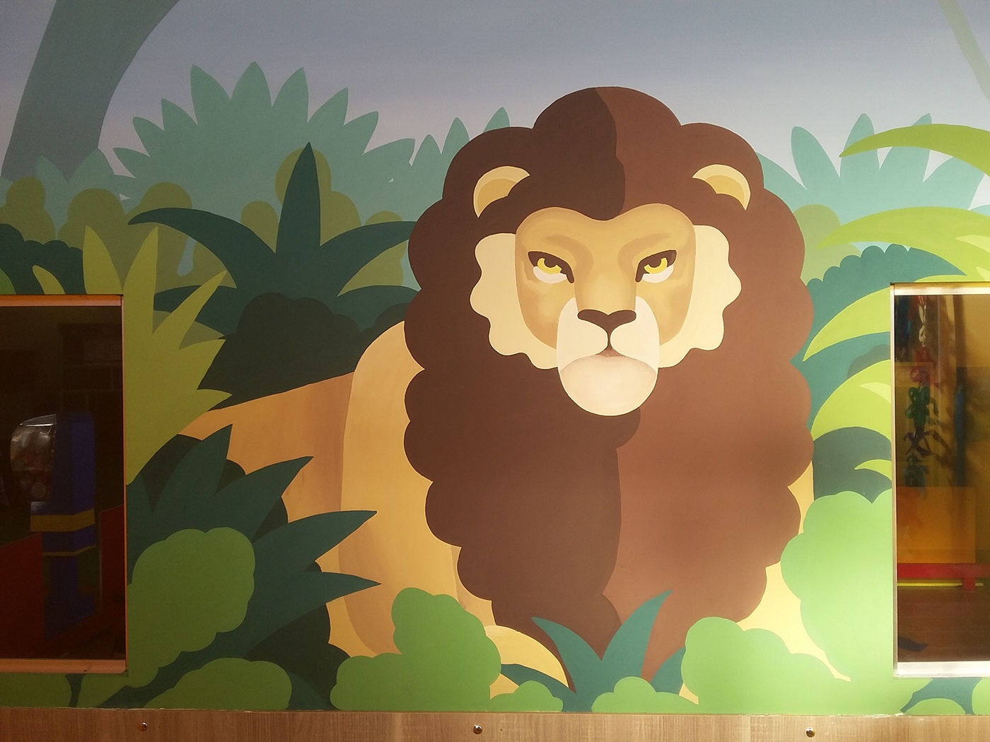 decoration jungle acrylic murales ILLUSTRATION  lion monkey