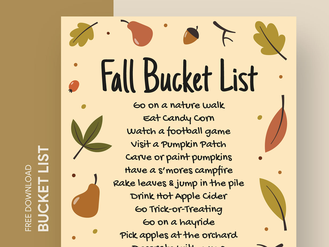 autum autumn bucket check docs Fall google list template templates