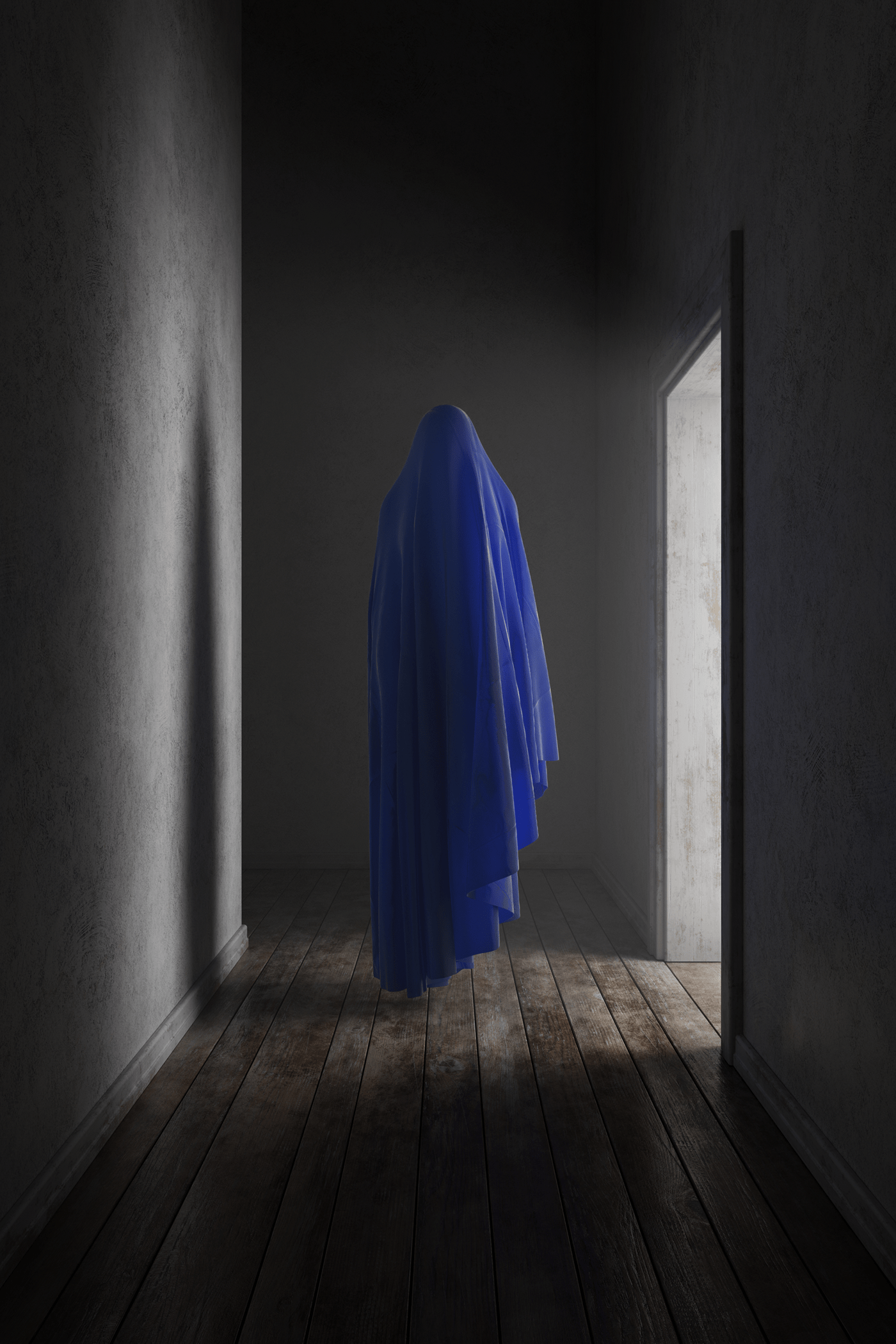3D Render art ILLUSTRATION  ghost Clothing photorealistic visualization CGI interior design 