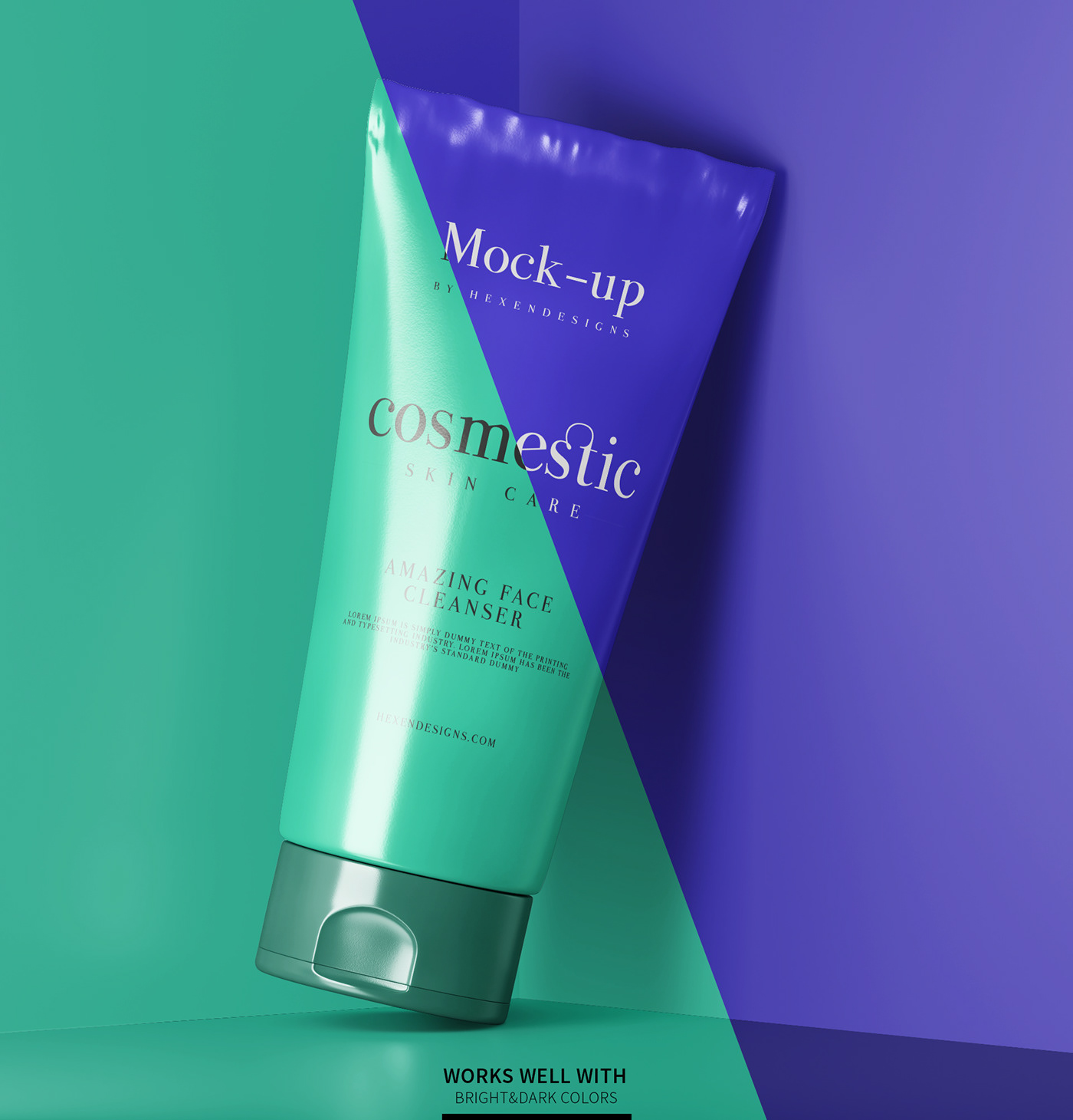 mokcup   Cosmetic free tube mockup 4k resolution 3D editable free psd package tube