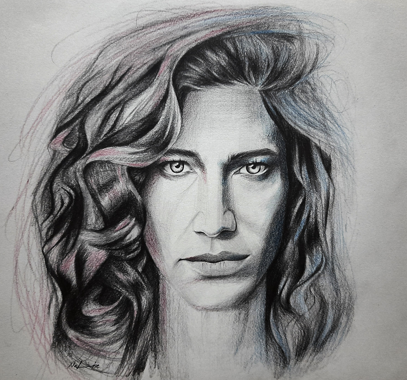 black and white charcoal Drawing  özge egeli painting   portrait traditional tv series woman