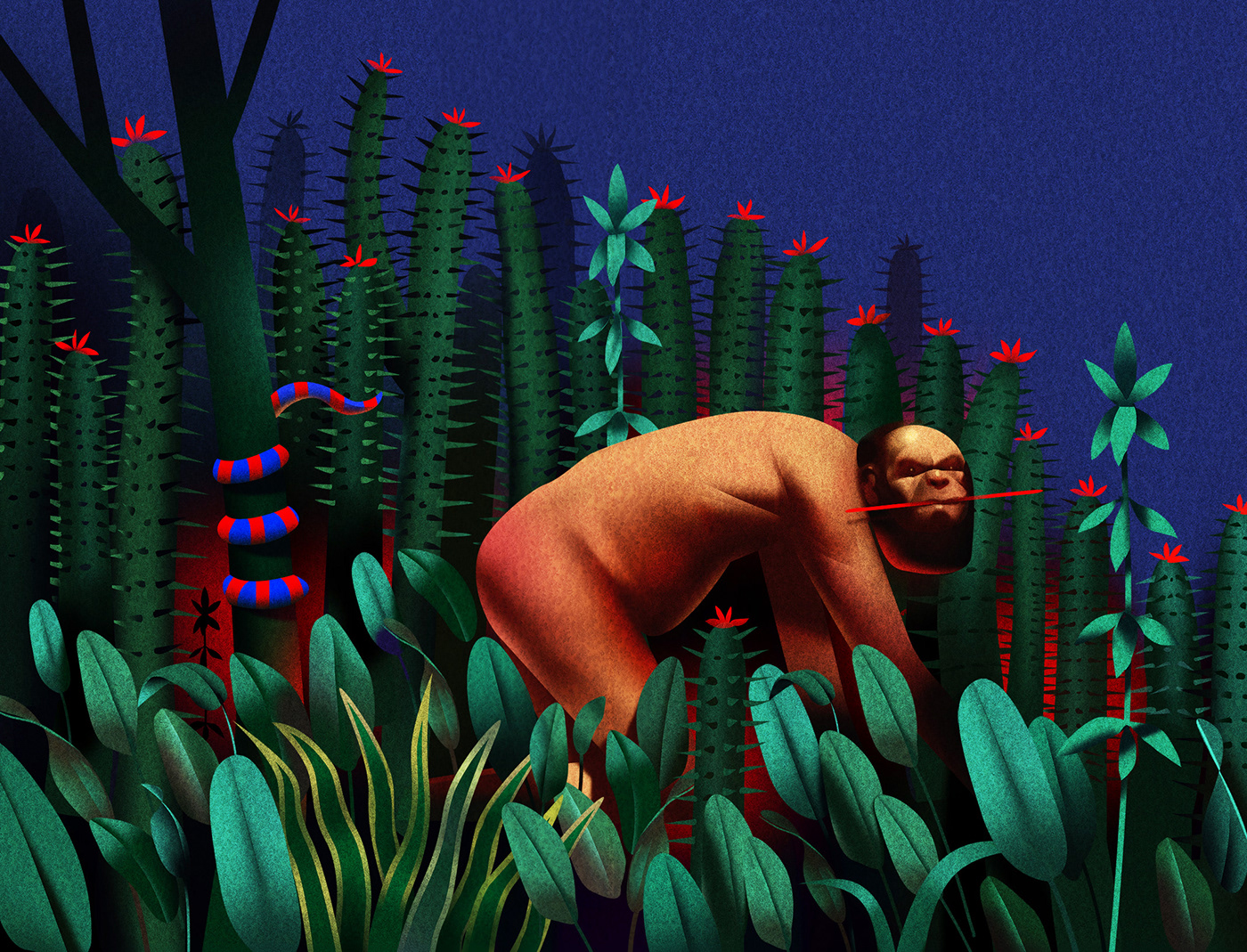 ILLUSTRATION  surreal digital indian folk Nature culture lanscape dream painting  