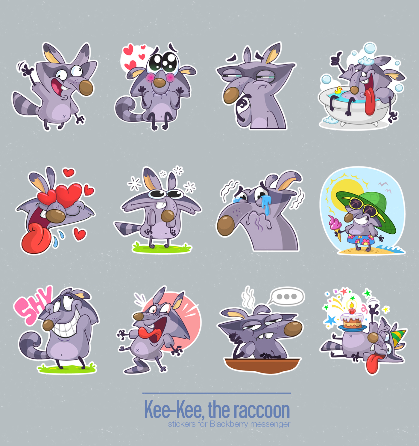sticker Stickerpack cartoon Character cute raccoon blackberry skibbidyboom