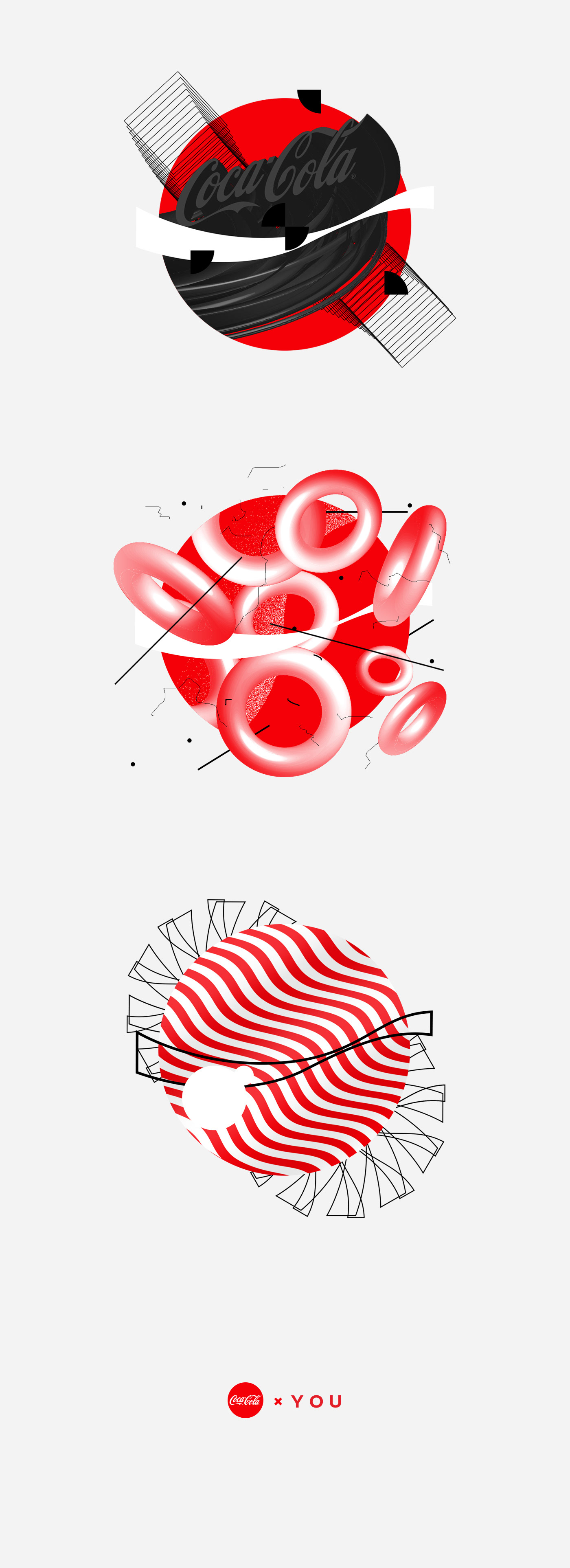Coca-Cola graphic art abstract design
