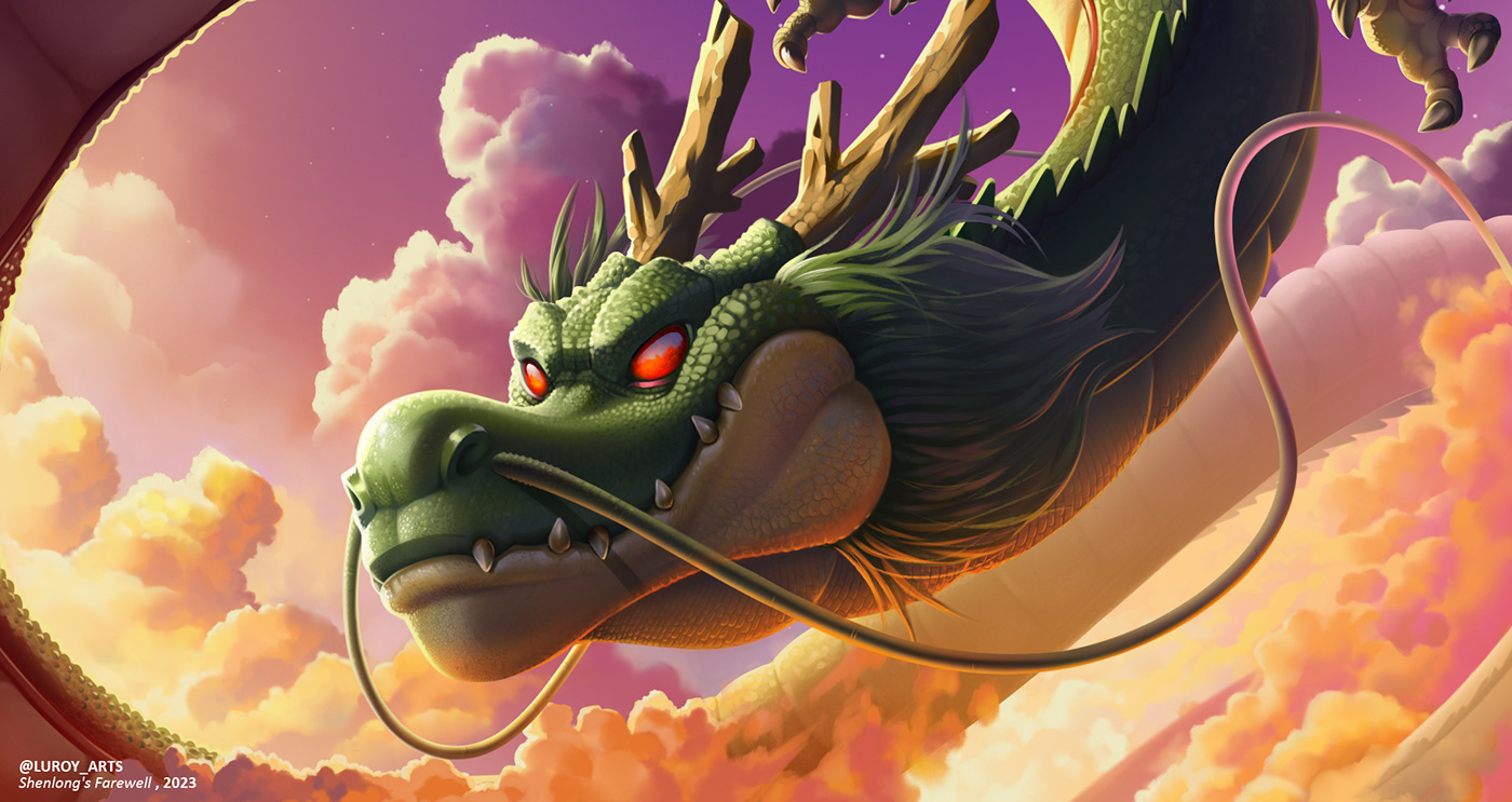 anime Digital Art  fanart fantasy painting   creature monster dragon dragon ball Splash art