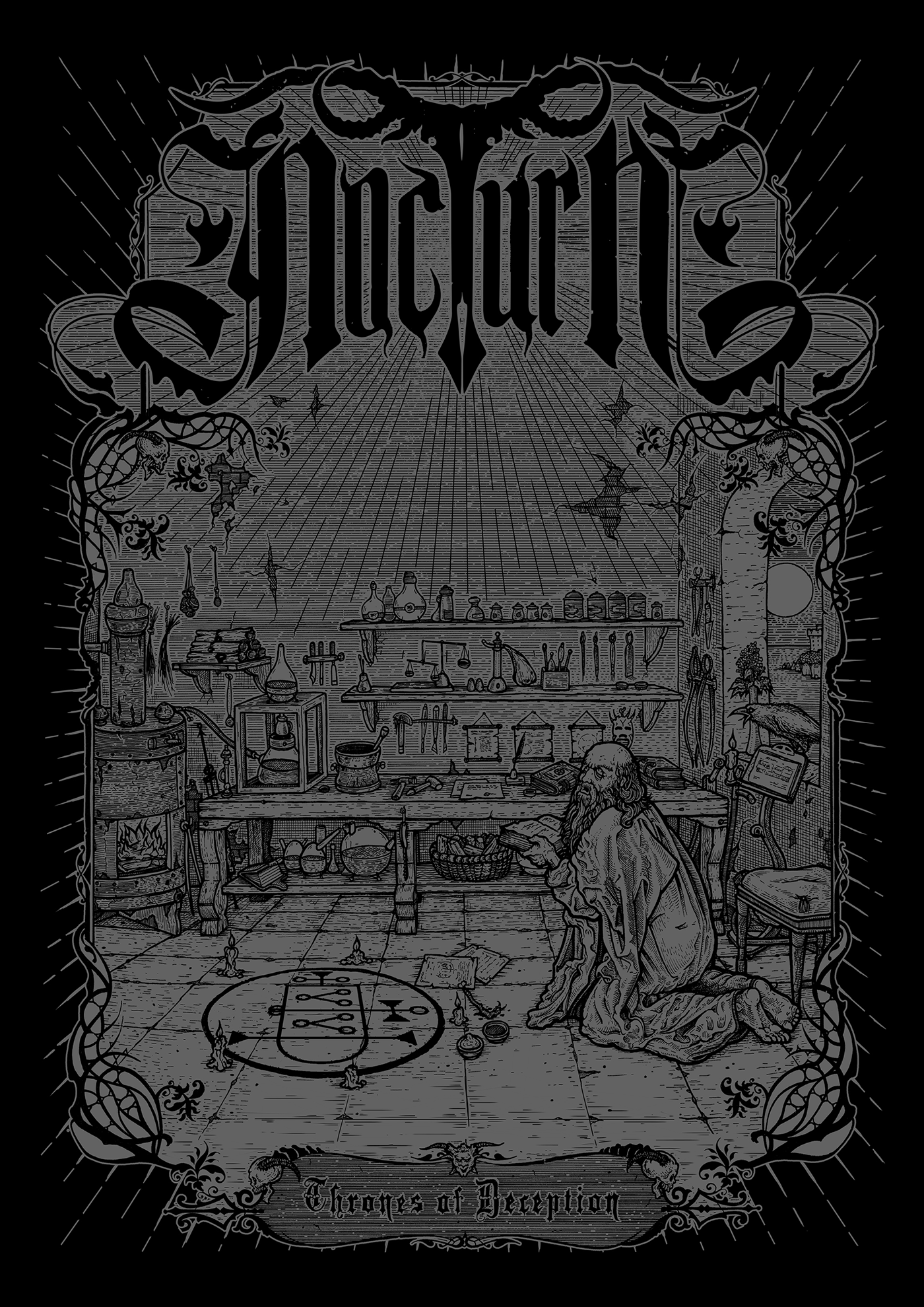 mihai manescu obsidian nibs tshirt artwork black metal tee metal dark engraving occult band artwork