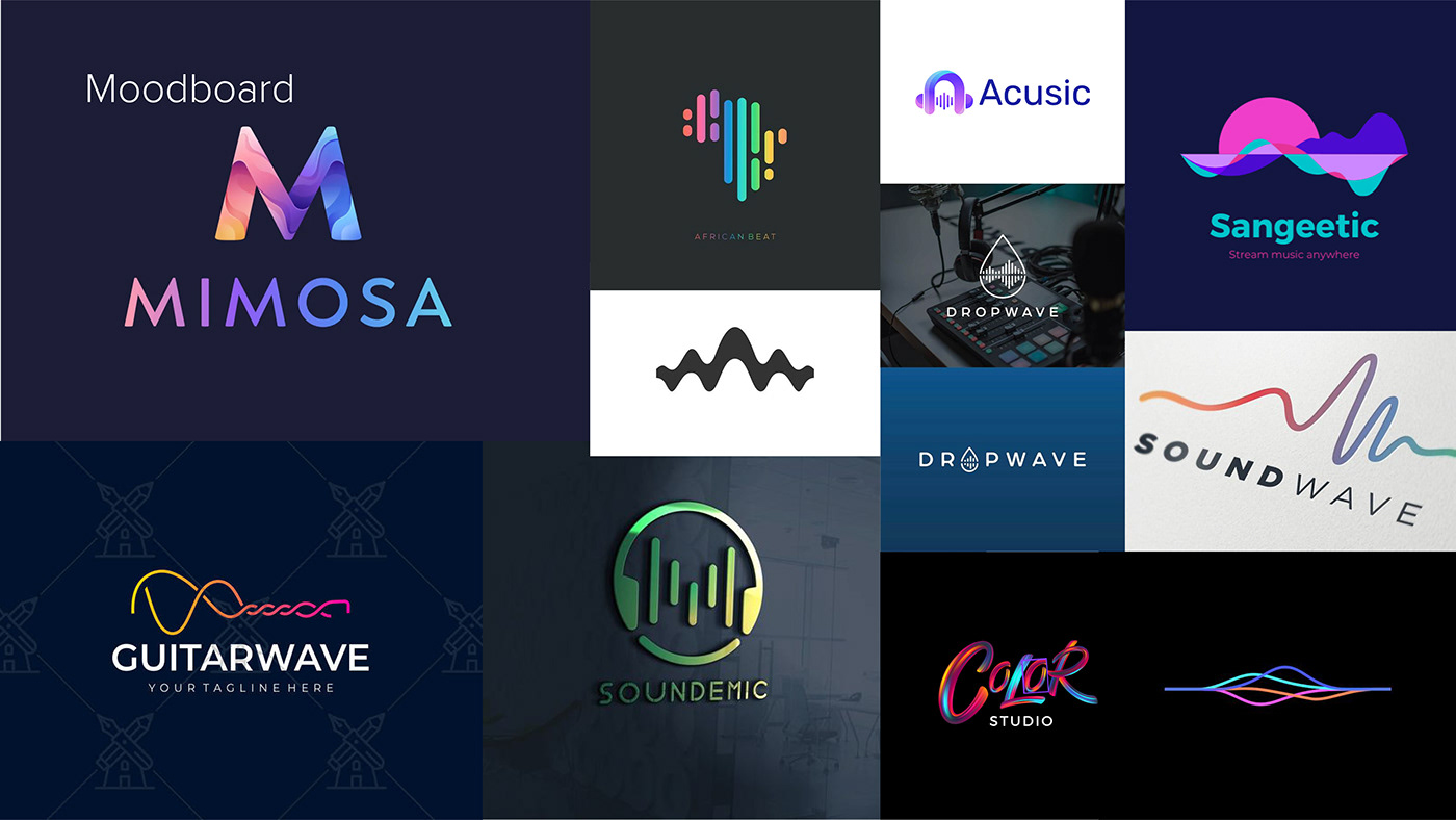 Logo Design music Audio branding  brand identity waveform spectrum