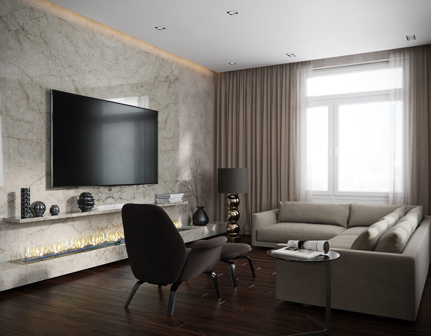 full cgi CG 3D Interior interior design  minimal visualization rendering corona