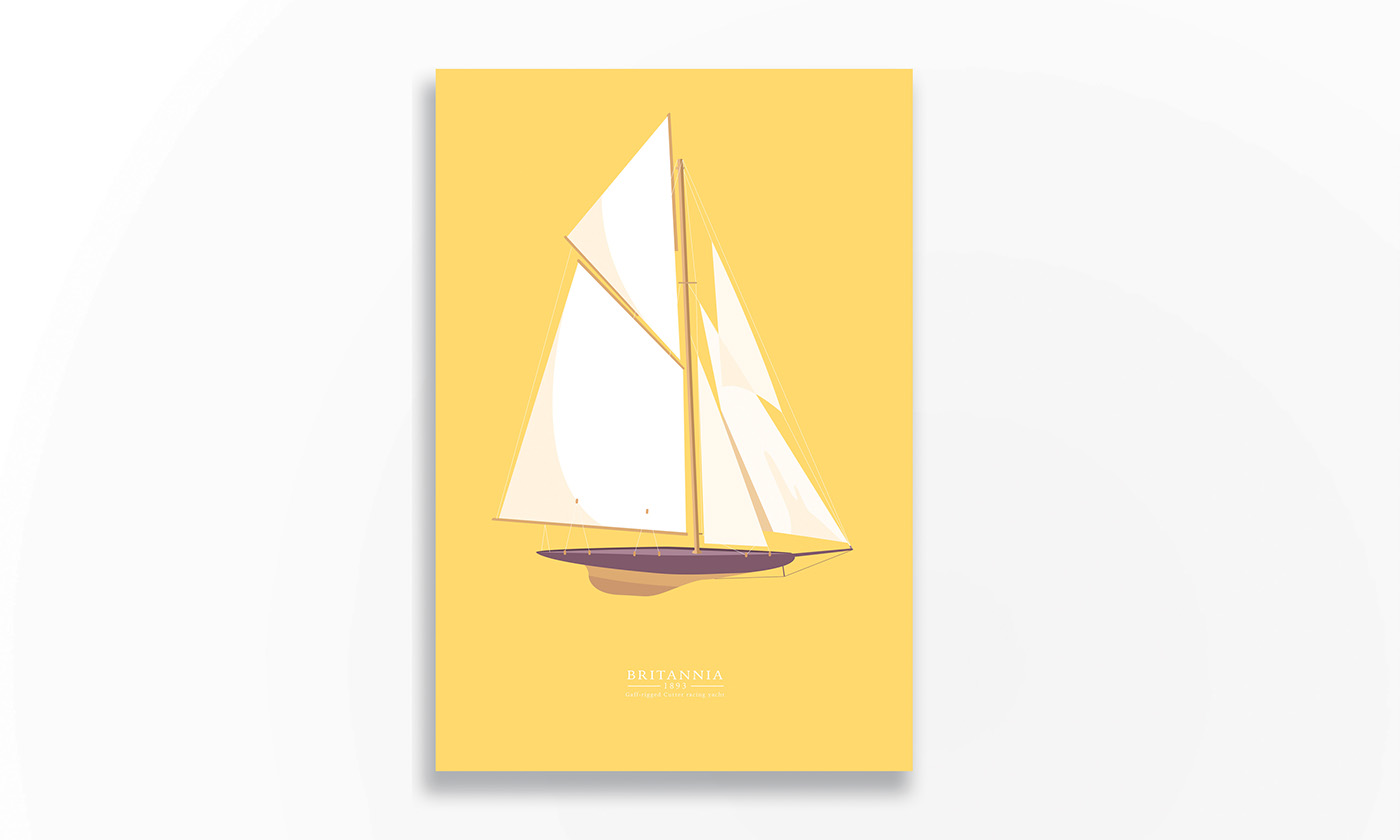 yacht ILLUSTRATION  Boats sailboats Poster Design