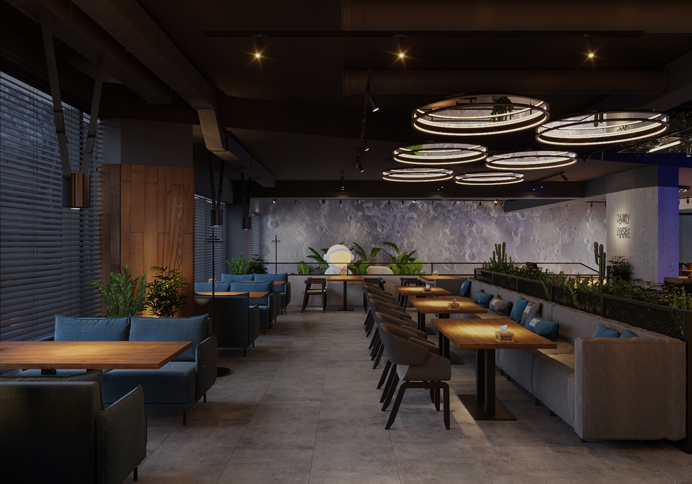 restaurant Render 3dmax architecture visualization 3ds max corona interior design  archviz Space 