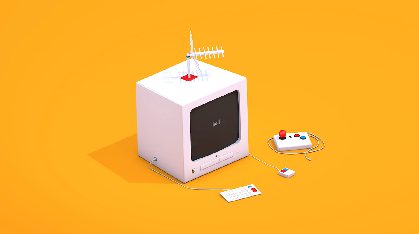 3D sweet Nintendo Retro c4d Character animate isometry cinema4d After effect