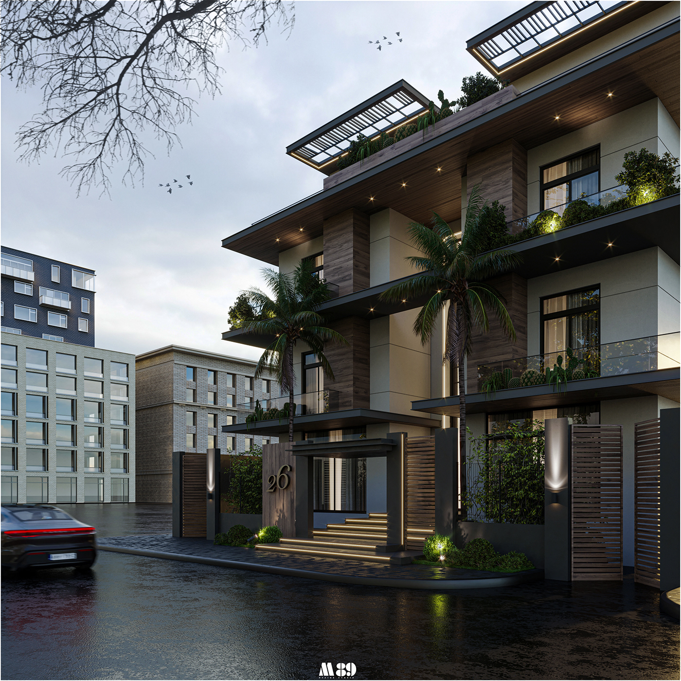 3D 3ds max architecture archviz corona exterior house Outdoor Render visualization