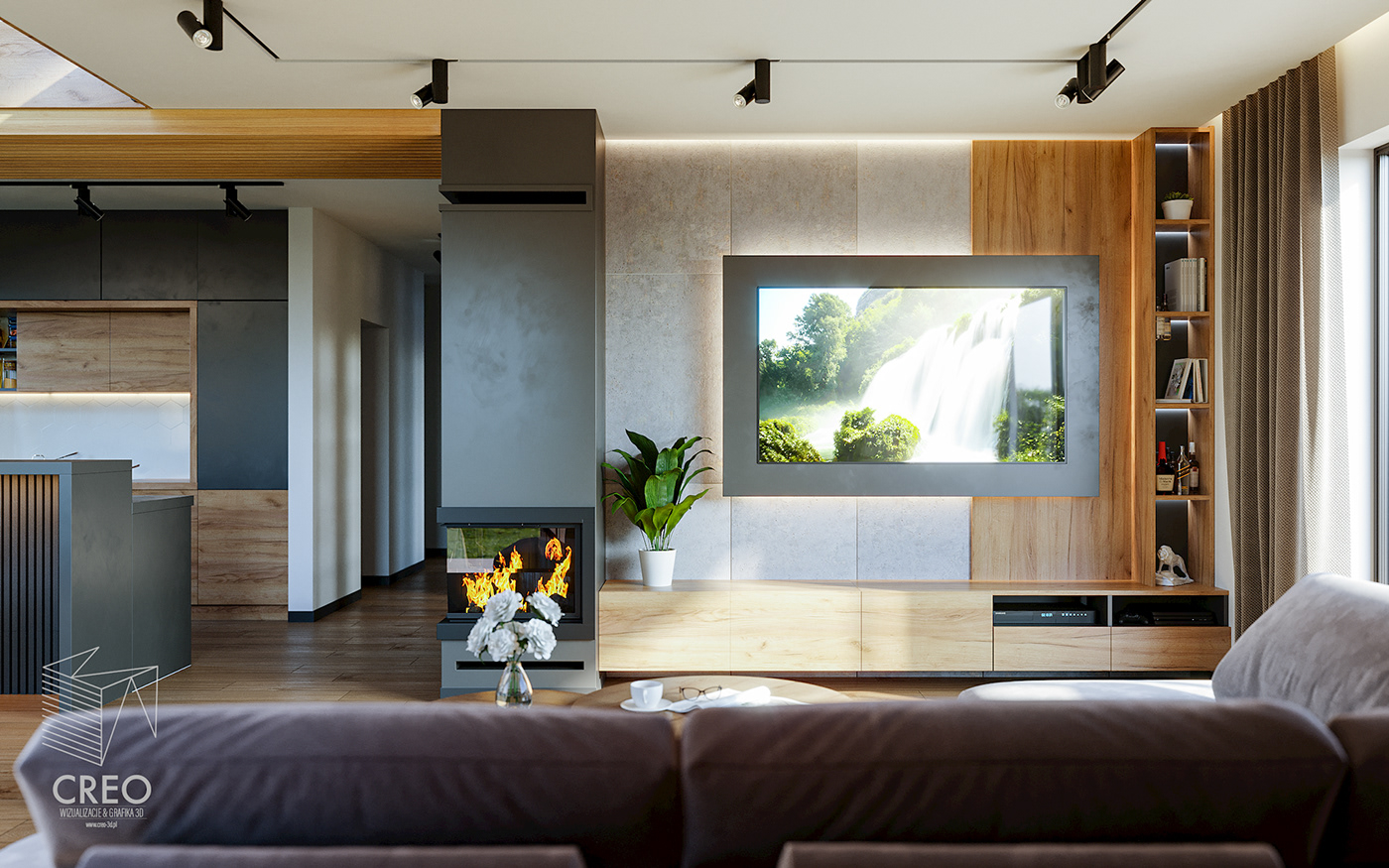 apartment CGI design dinnerroom HOUSE DESIGN interior design  interiors kitchen livingroom