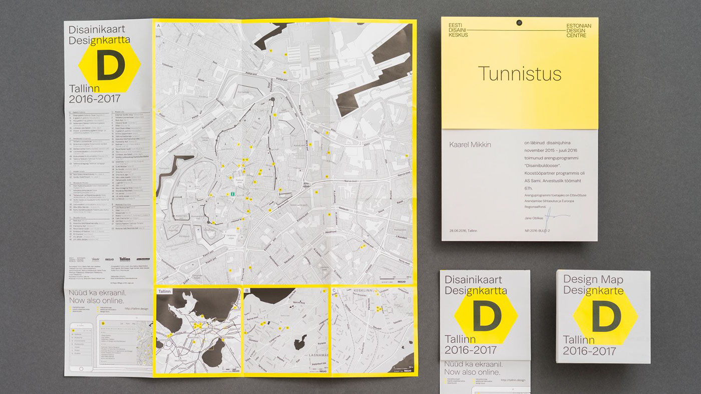 map design identity centre yellow