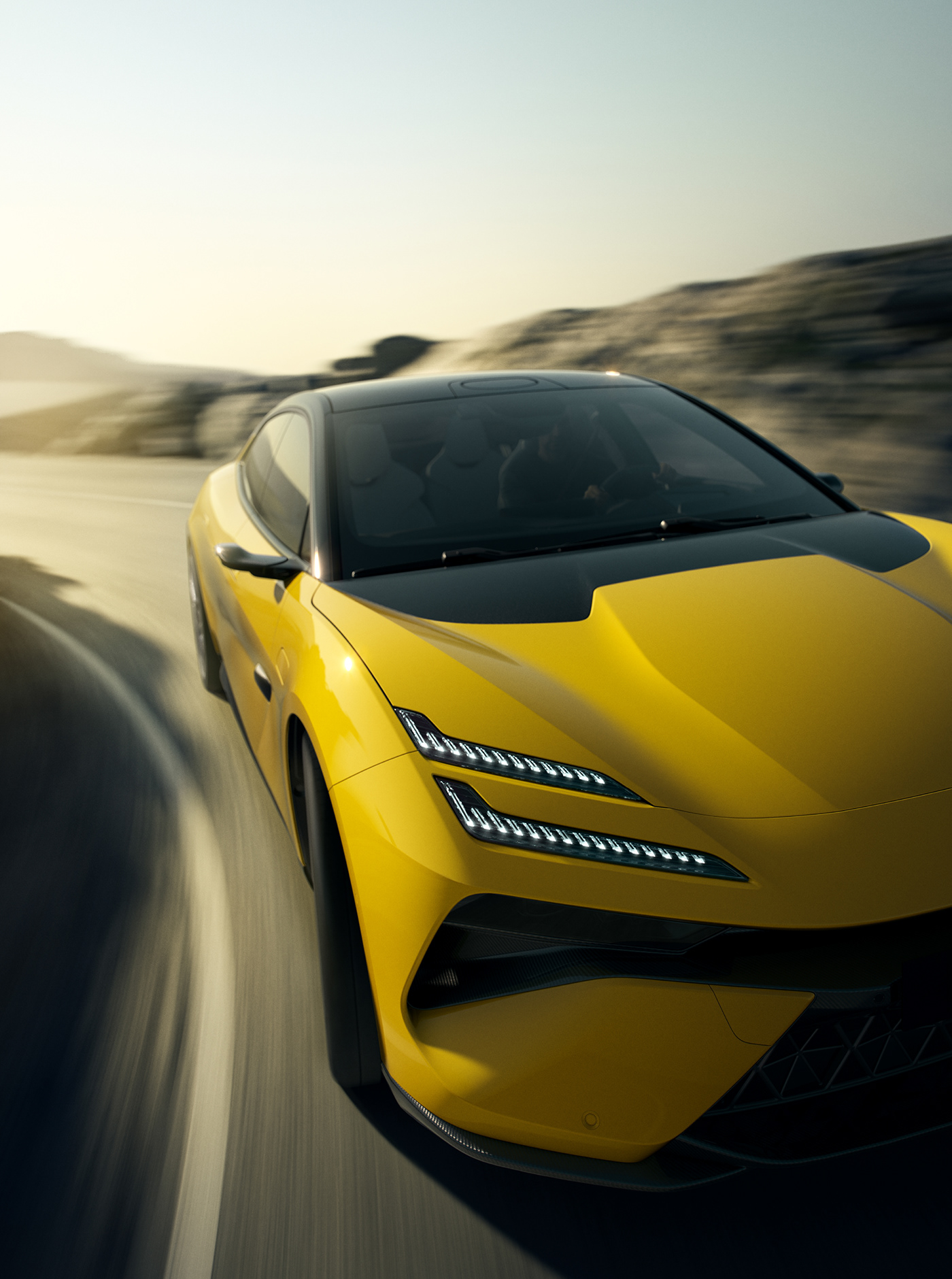 CGI Lotus automotive   Render Maya vray visualization yellow emeya campaign