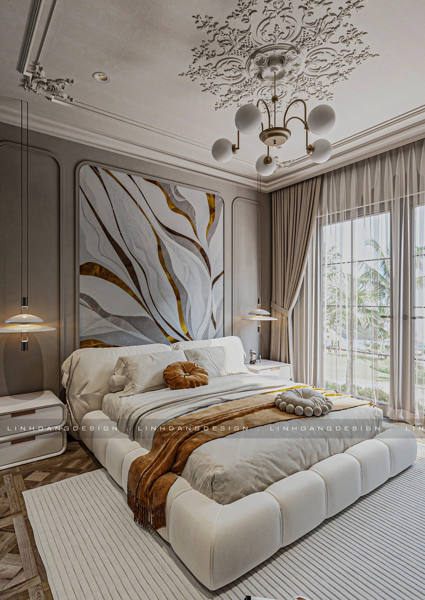 bedroom interior design  Render 3ds max novaworldbinhthuan novaworldphanthiet sangolfphanthiet