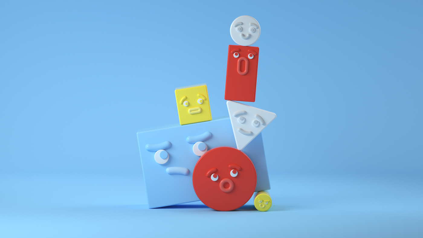 3D cute characters c4d cinema 4d Bros blockbros stylized colorful personal