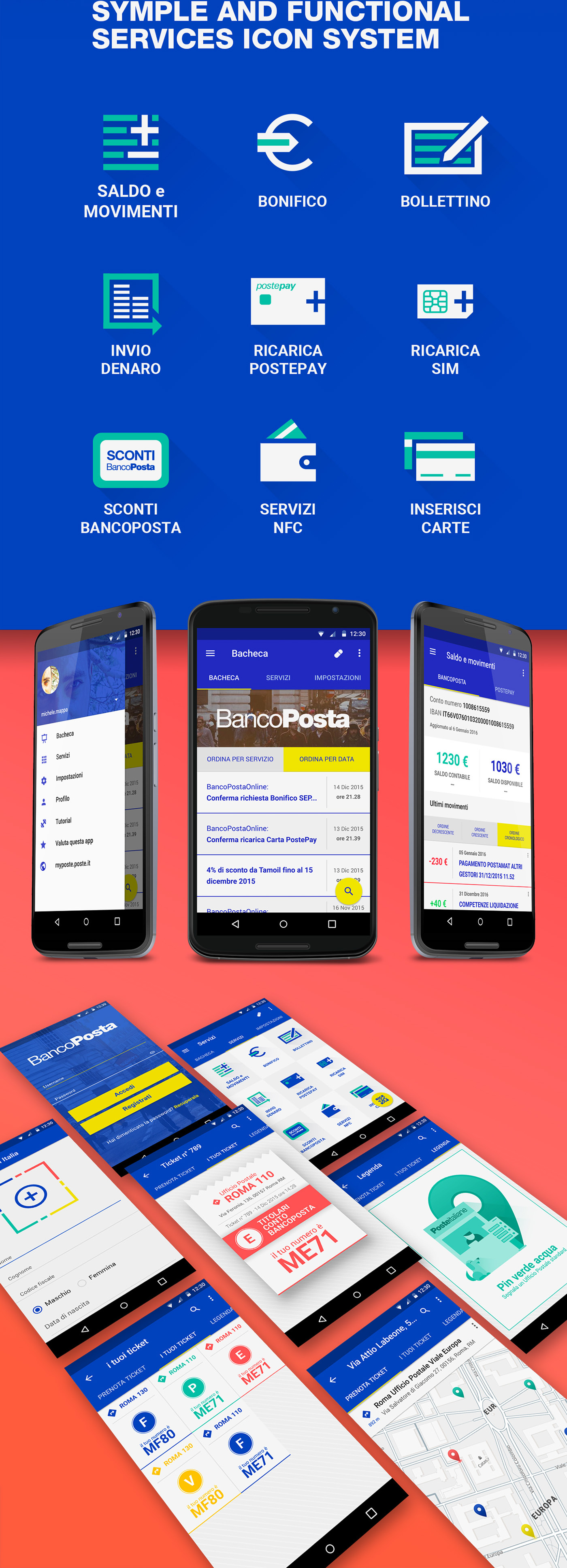 app application BancoPosta Bank redesign concept poste italiane Italy inspire