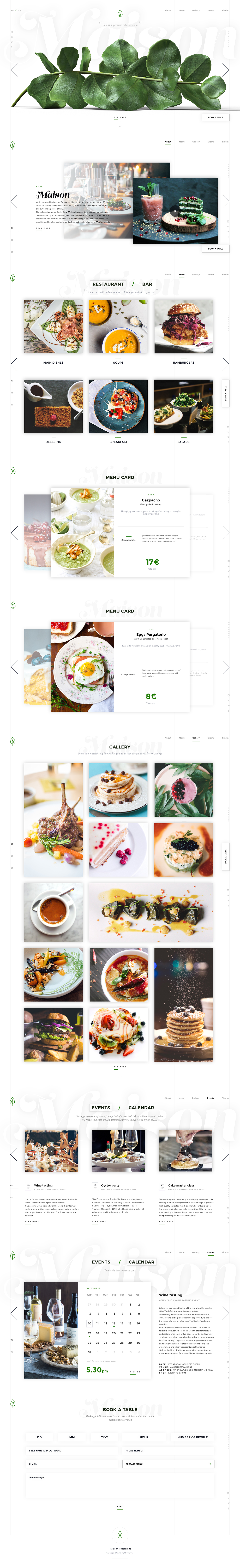 Web Website restaurant cafe Food  clean minimal design UI ux