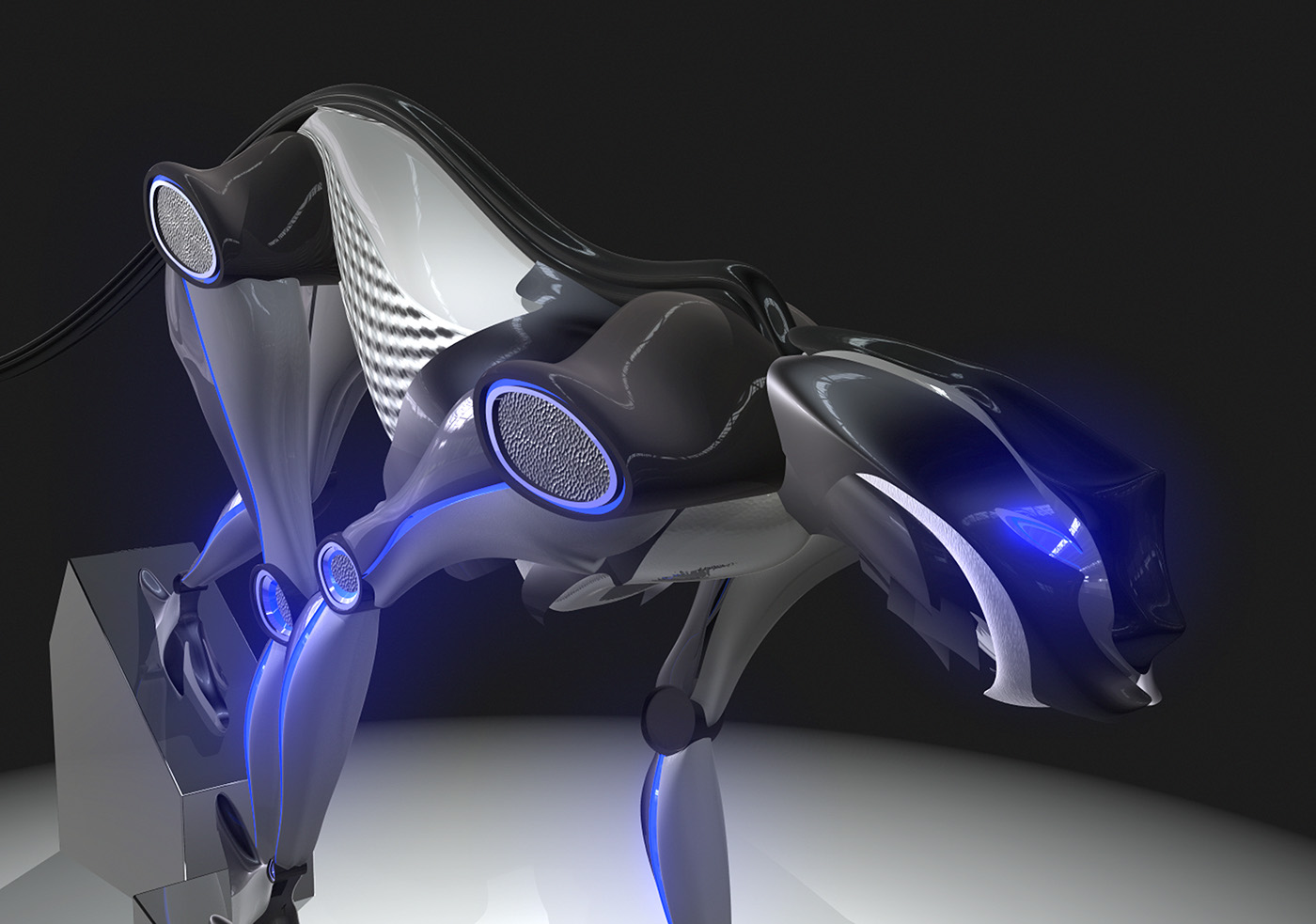 robot drone leopard 3d modeling alias automotive Render michael frassine design concept