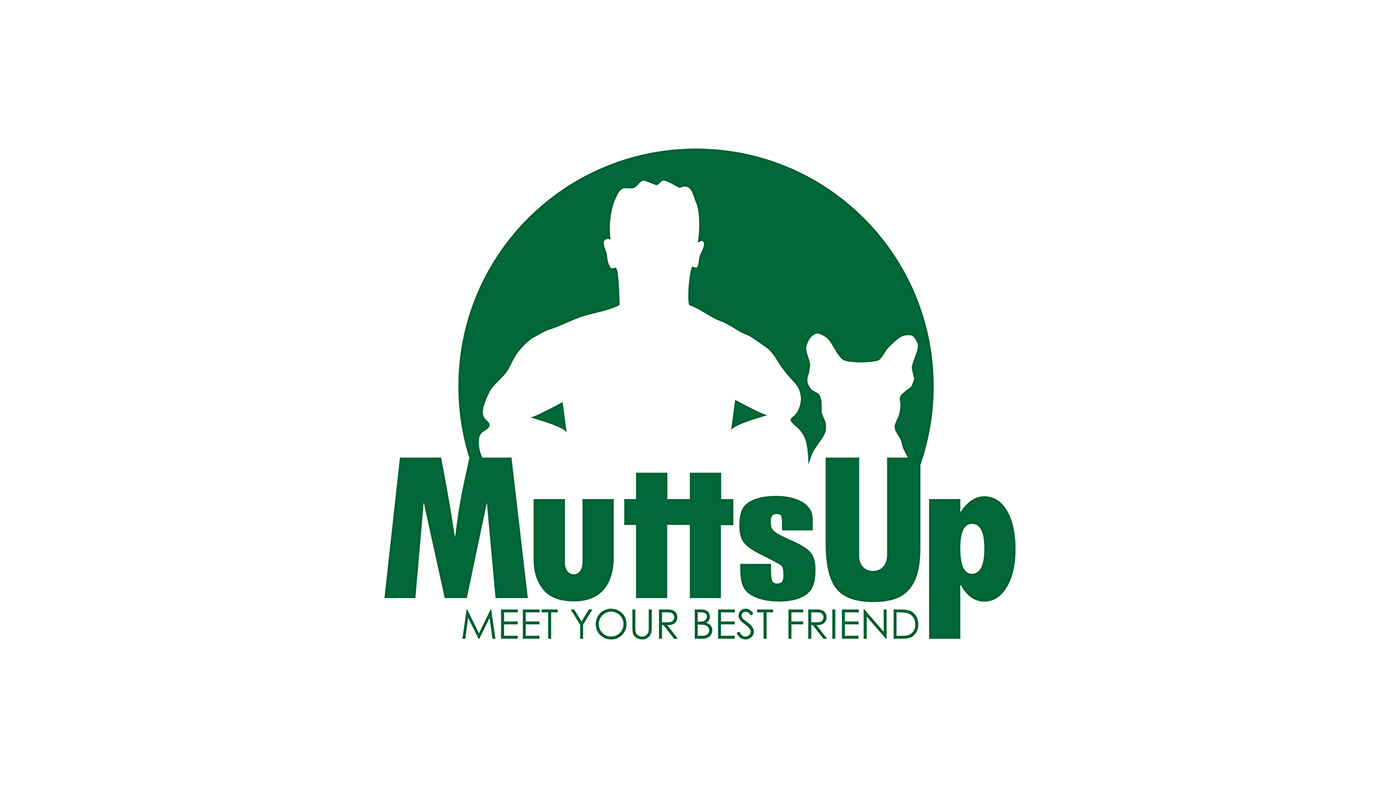 Mutts Up Dog rescue logo Website billboard identity