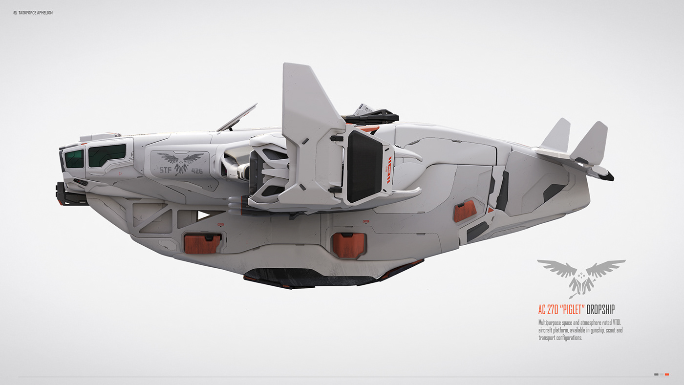 spaceship Scifi 3D 3dcoat starship Aircraft gunship dropship Jet concept art
