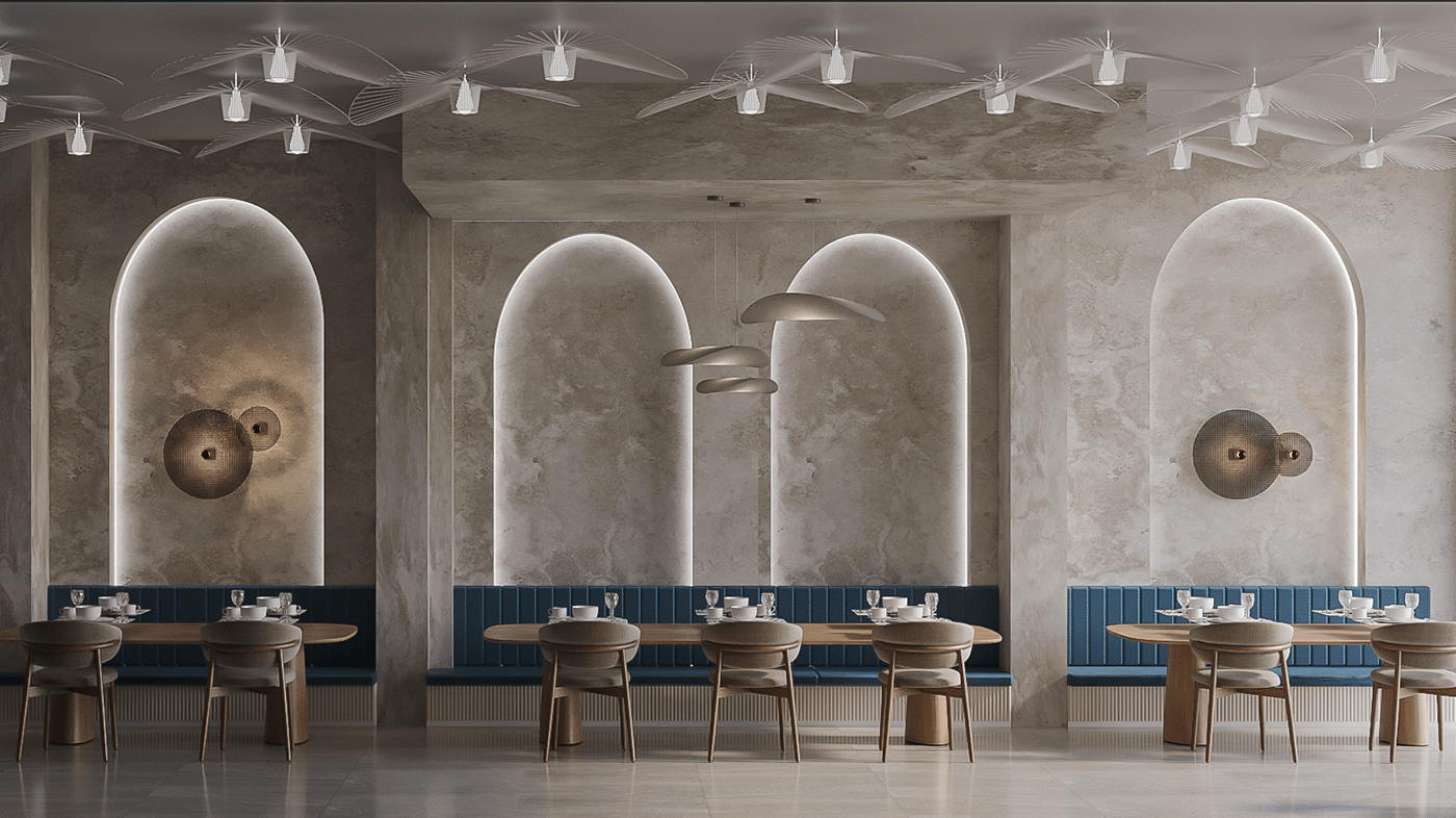 interior design  Restourant cafe Render architecture visualization modern 3ds max CGI archviz
