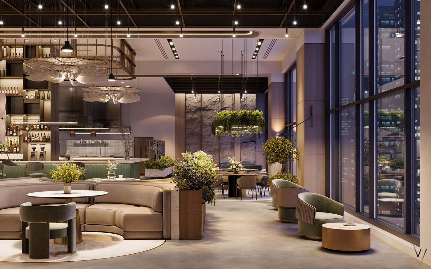 3D architecture CGI design Fashion  interior design  photoshop restaurant visualization vizlinestudio