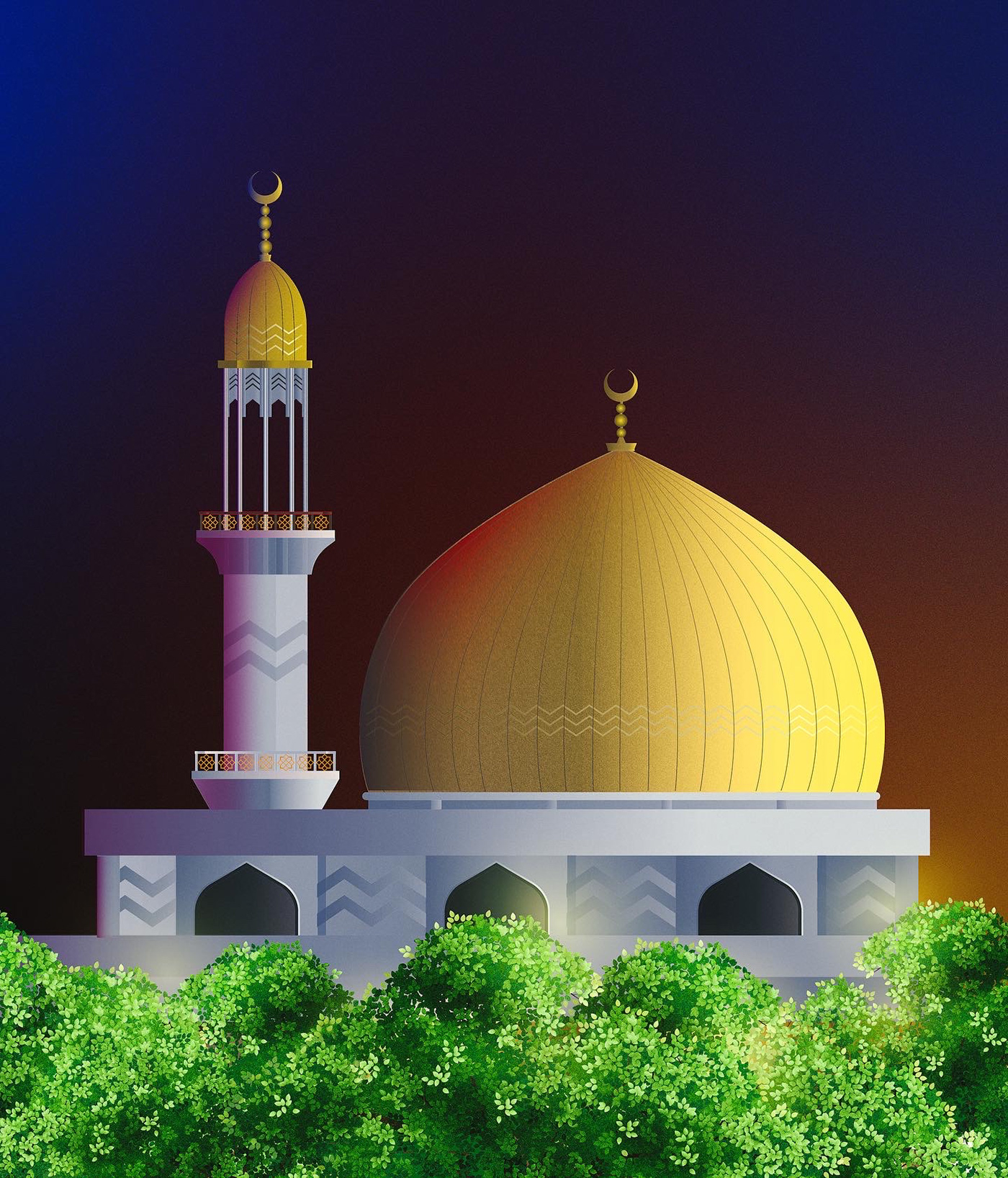 adobe illustrator building Digital Art  ILLUSTRATION  islam Islamic Center Maldives mosque