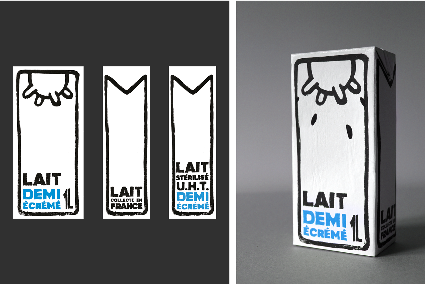 linocut linogravure lait milk print handmade mai 68 protests