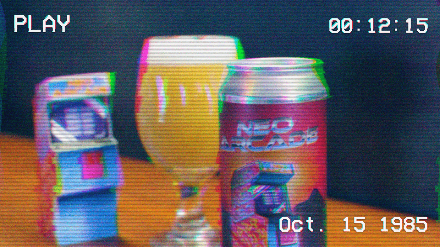 80s arcade craft beer Cyberpunk editorial glow ILLUSTRATION  neon Retro vaporwave