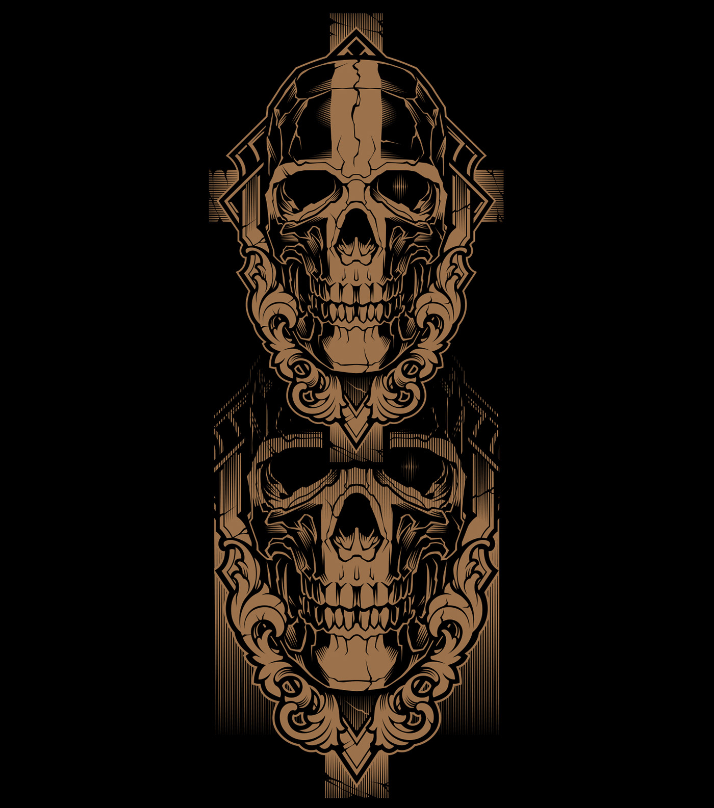 skull cross tattoo horror demon skull illustration art Character design  Skull Tattoo
