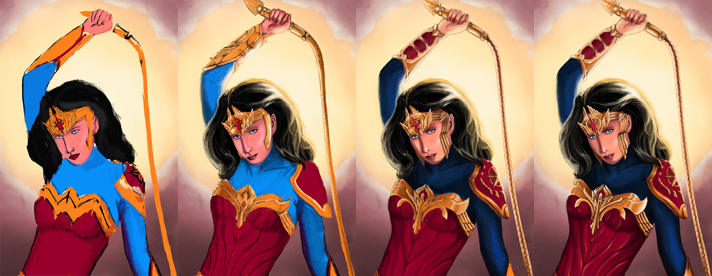 wonder woman dc comics action marvel justice league Amazon Character design  concept