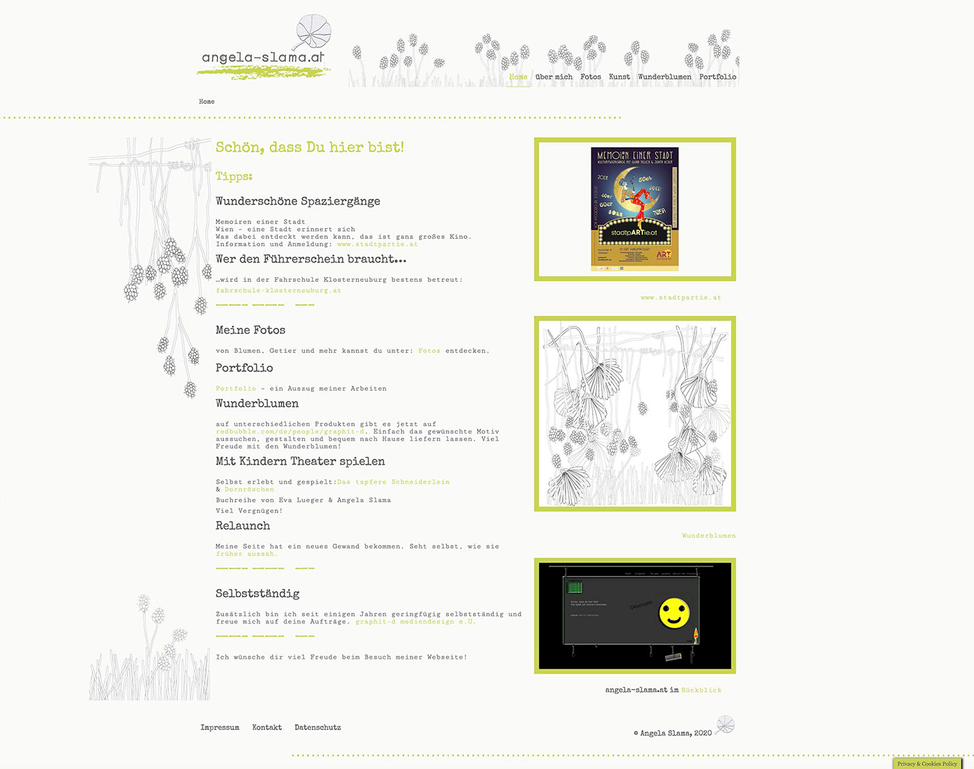 angela-slama.at design Relauch Webseite