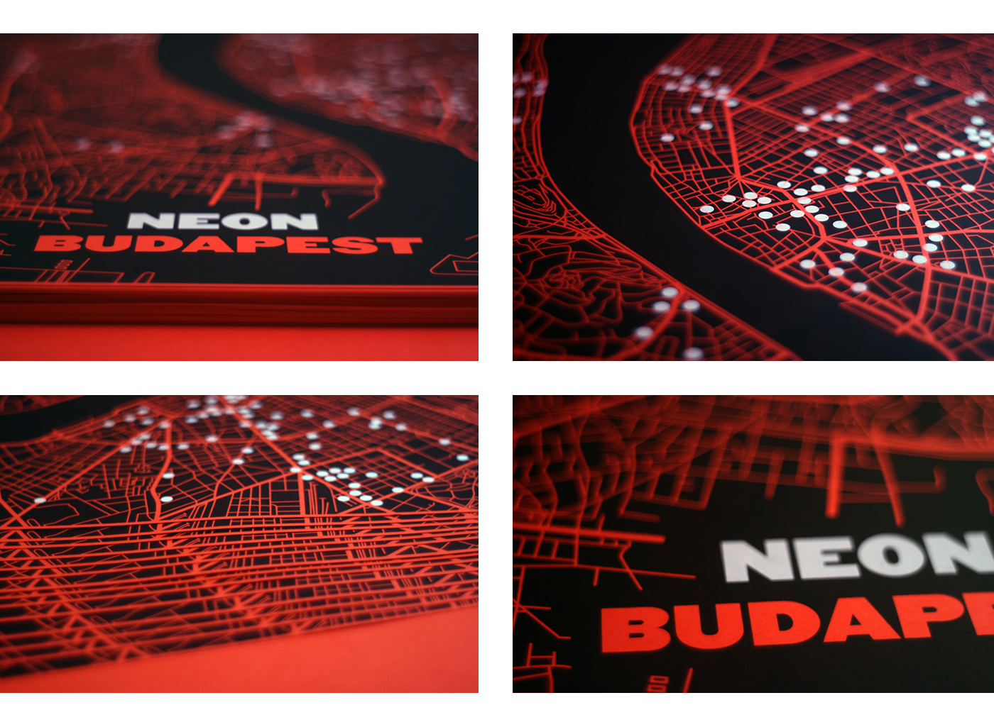 budapest poster Guidebook neon vintage Booklet hungarian neonsign silkscreen printing lights