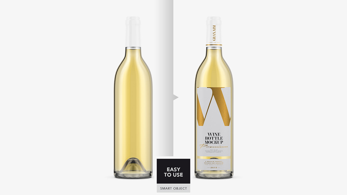 bottle download Mockup Packaging psd rose template White wine