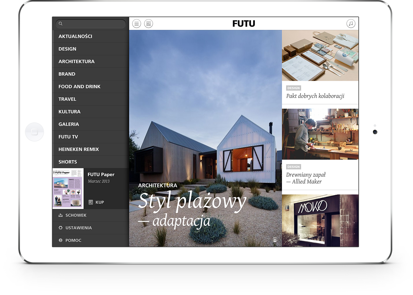 FUTU Futu Paper ars ars thanea design ios iPad app application magazine lifestyle culture