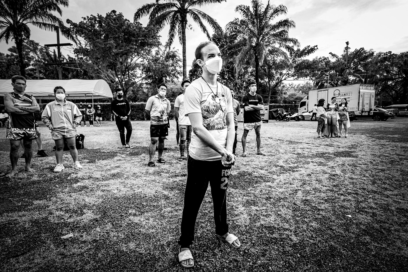 black and white muay thai Photography  Thailand