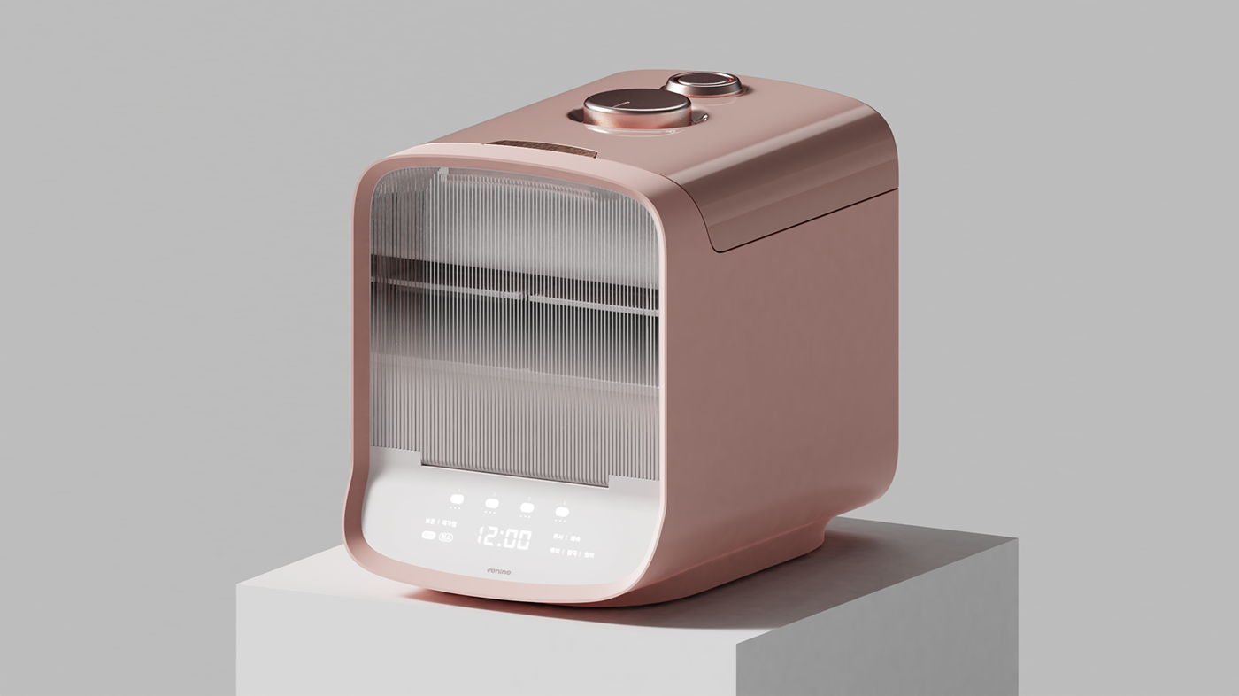 cooker home appliances kitchen pink product design  Rice Ricecooker simple UI designerdot