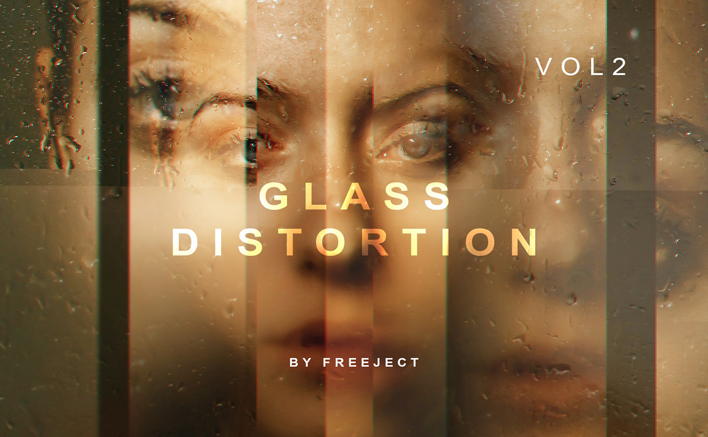 design free download glass distortion Photo effect psd template