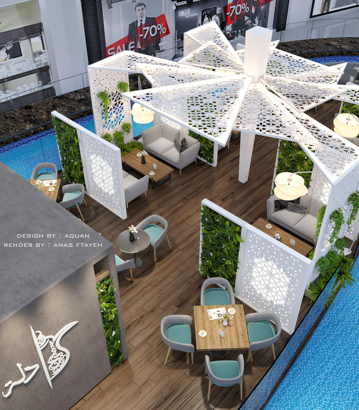 3ds max architecture cafe Coffee Design coffee shop interior design  Render restaurant visualization vray