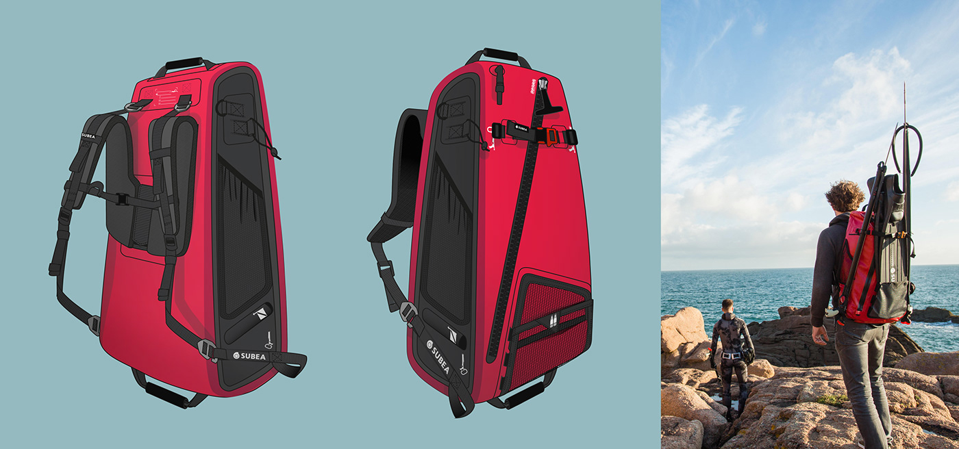 bag buoy raphael vis Spearfishing subea design backpack spf900 decathlon waterproof bag