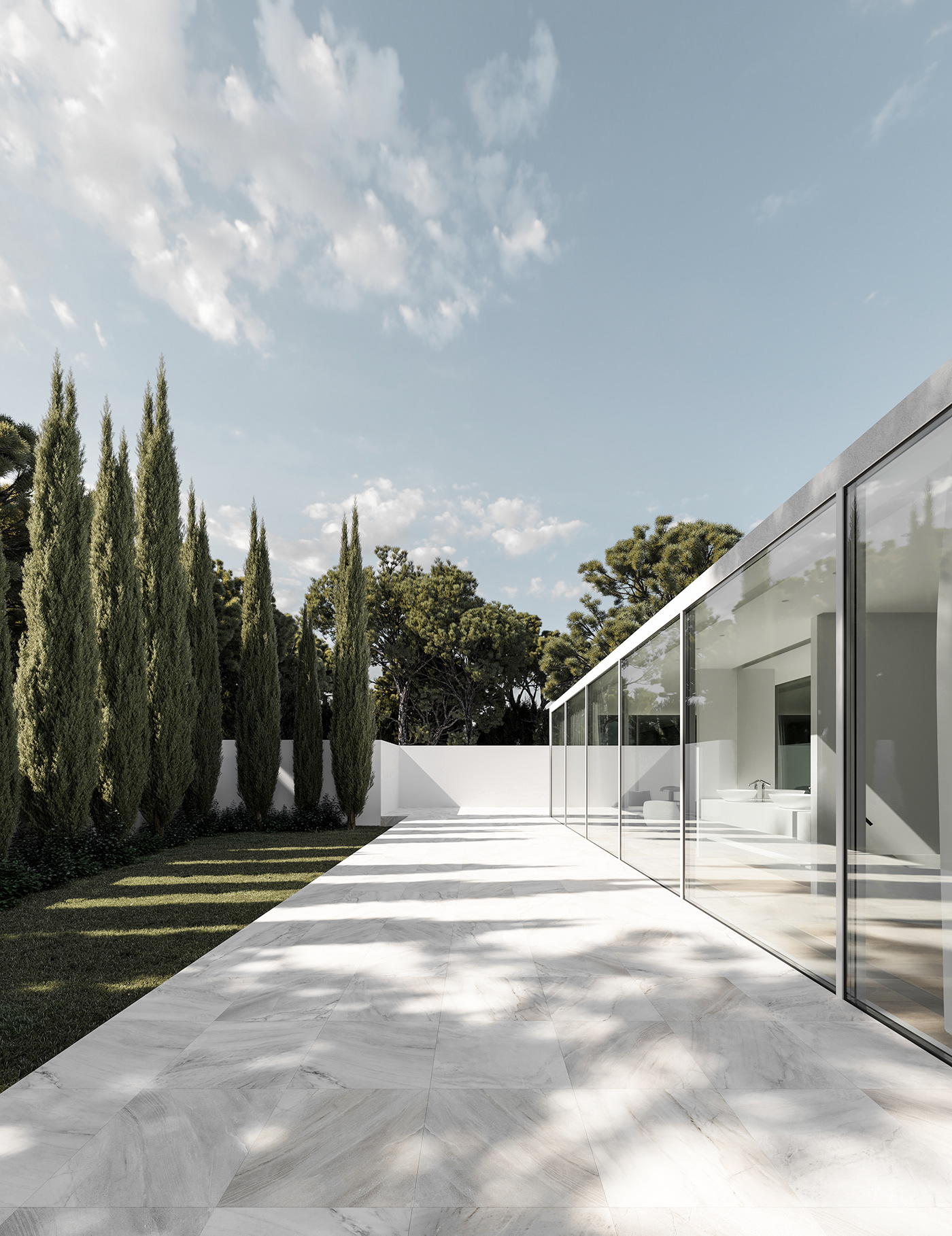 3D architecture archviz corona render  house minimal
